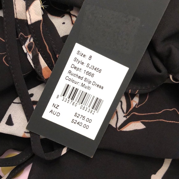 SHONA JOY Ruched Slip Dress In Shadows Black - Picture 11 of 16